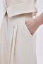 Stone Double Pleated Wide Leg Trousers - 3