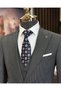 Italian Style 8 Drop Striped Jacket Vest Pants Suit Anthracite T10713 - 3