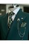 Italian Style Slim Fit Double Breasted Jacket Trousers Suit Green T12593 - 6