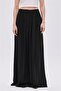 Black Pleated Skirt Look Trousers - 3