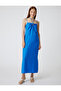 X Şahika Ercümen - Strappy Viscose Long Dress with Ring Detail and Slit - 3