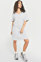 Plain Gray Melange V-Neck Half Sleeve Knee Length Comfortable Home Dress Nightgown - 2