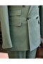 Italian style double-breasted jacket pants men's suit green T11090 - 4