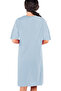 Plain Light Blue V Neck Half Sleeve Knee Length Comfortable Home Dress Nightgown - 2