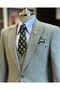 Italian Style Jacket Vest Pants Suit Green T12560 - 3