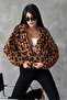 Leopard Patterned Pejuş Coat - Camel Leopard | |   F1654 - 2