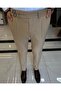 Italian Cut Belted Pleated Trousers Mustard T5821 - 2