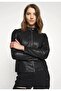 15295403   Women's Leather Coat - Black - 2
