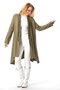 Long Sleeve Gizem Autumn and Winter Asymmetrical Cut Double Muslin Jacket Khaki Hk - 5