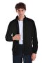 Black Regular Fit Full Zipper Fleece Sweatshirt - 4
