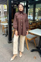 Garnished Lined Short Trench Coat - Brown - 6