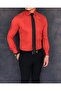 Italian Style Slim Fit Men's Tie Collar Shirt Tile T5904