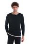 Navy Blue Regular Fit Plain Crew Neck Wool Knitwear Sweater
