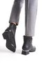 Short Heeled Zippered Metal Knot Detailed Women's Black Boots Bootie - 7