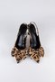 Women's Bow Detail Tan Leopard ZARA Fabric Heeled Shoes 7 cm Heeled Shoes - 3