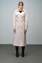Double-Breasted Leather Trench Coat with Cape and Epaulet Detail Taş 6608 - 4