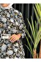 Patterned Chiffon Flared Dress - 4