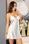 Women's Ecru Satin Special Design Dressing Gown Nightgown Pajama Set with Shorts 6-Piece Boxed Dowry Set - 3