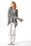 Gray Gray Long Sleeve Cheeval Wide Collar Openwork Knitwear Blouse - Autumn and Winter - 6