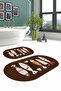 Digital Washable Colorful Fish Pattern Oval Bath Mat Toilet Set - 8