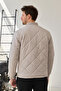 Men's Bomber Collar Jacket Stone - 7