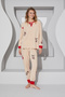 Cream Bottom-Top Fleece Pajama Set 24223067 - 2
