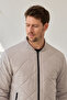 Men's Bomber Collar Jacket Stone - 6