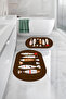 Digital Washable Colorful Fish Pattern Oval Bath Mat Toilet Set - 4
