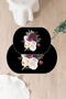 Digital Washable Non-Slip Base Floral Motif Oval Bath Mat Toilet Set - 7