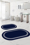 Digital Washable Non-Slip Base Simple Framed Oval Bath Mat Toilet Set - 4