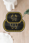 Digital Printed Washable Non-Slip Base Foot Printed Oval Bath Mat Toilet Set - 8