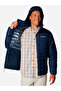 Men's Hooded Zipper Closure Long Sleeve Navy Blue Coat 2086941 -464 - 3