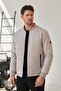 Men's Bomber Collar Jacket Stone - 2