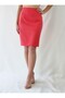 Women's Pink Woven Pencil Skirt - 4