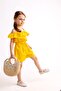Shoulder Ruffle Poplin Girl's Jumpsuit Yellow - 2