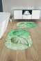 Digital Washable Colorful Butterfly Model Oval Bath Mat Toilet Set - 4