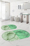 Digital Washable Colorful Butterfly Model Oval Bath Mat Toilet Set - 2
