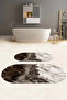 Digital Washable Non-Slip Base Marble Model Oval Bath Mat Toilet Set - 2