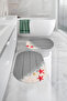 Digital Washable Modern Starfish Oval Bath Mat Toilet Set - 4