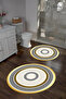 Digital Washable Non-Slip Base Classic Model Round Bath Mat Toilet Set - 3
