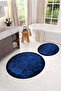Digital Washable Non-Slip Base Classic Model Round Bath Mat Toilet Set - 5