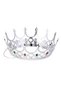Royal Medieval Silver Queen Princess Crown with Rhinestone Renaissance Costume - 2