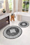 Classic Model Round Bath Mat Toilet Set with Digital Washable Frame - 4