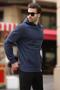 Navy Blue Hooded Pocket Detailed Sweatshirt 7095 - 2