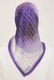 Purple Floral Pattern Sura Silk Scarf 9100 - 08 - 4