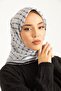 وشاح حريري منقوش باللون الأبيض الفاتح 11393-17
