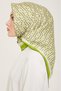 Soft Yeşil Geometrik Desen Sura Ipek Eşarp 9149-54 - 3