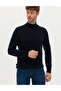 Navy Blue Slim Fit Half Turtleneck Basic Knitwear Sweater 50276161-Vr033 - 3