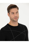Black Slim Fit Crew Neck Wool Blend Sweater 50278028-Vr046 - 2