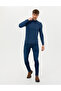 Indigo Melange Slim Fit Half Turtleneck Basic Knitwear Sweater 50276161-Vr155 - 4